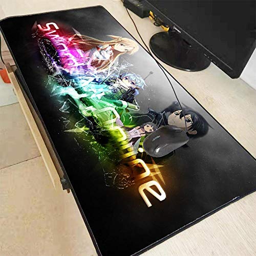 300X600X3MM Schwertkunst Online Sao Anime Mouse Pad Gamer Große Lock Edge Gaming MousePad XXL Laptop Schreibtischmatte Tastatur Pad-400X900X3MM von LEPOTN