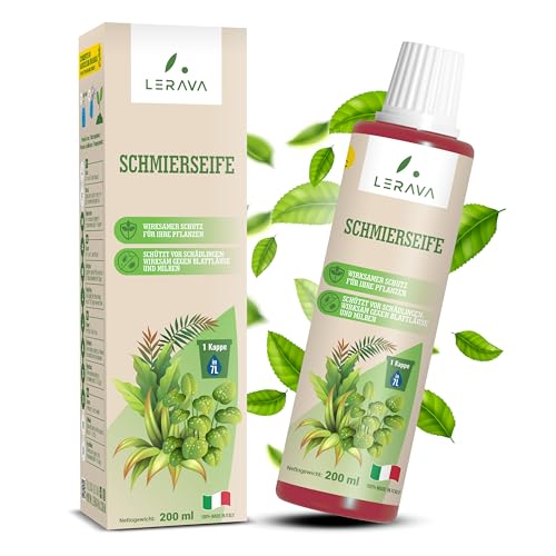 LERAVA® Schmierseife flüssig gegen Blattläuse [BIO] - 200ml - Biologische Schädlingsbekämpfung und Blattglanz - Kaliseife gegen Blattläuse, Schildläuse & Mehltau - 100% Made in Italy von LERAVA