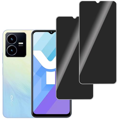 LERINNA 2 Stück für Panzerglas Privatbildschirm für Vivo Y22S, Anti-Spy,9H Härte temperglas, Anti-Kratzen, Anti-Bläschen, Sichtschutz Schutzfolie für Vivo Y22S von LERINNA