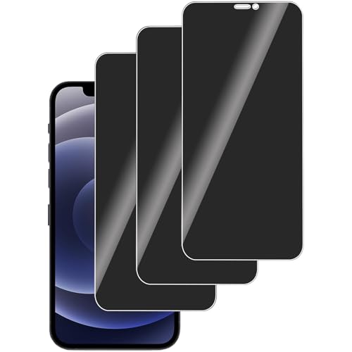 LERINNA 3 Stück für Panzerglas Privatbildschirm für iPhone 12/12 Pro (6.1), Anti-Spy,9H Härte temperglas, Anti-Kratzen, Sichtschutz Schutzfolie für iPhone 12/12 Pro (6.1) von LERINNA