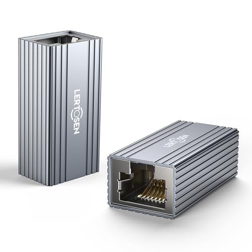 Ethernet-Extender, 10 Gbit/s, 2 Stück, Ethernet-Koppler für Cat8, Cat7, Cat6, Cat5-Kabel, 100 m lange Entfernung, Gehäuse aus Aluminiumlegierung Ethernet-Extender, 10 Gbit/s, 2 Stück, Ethernet-Koppler für Cat8, Cat7, Cat6, Cat5-Kabel, 100 m lange Entfernung, Gehäuse aus Aluminiumlegierung von LERTOSEN