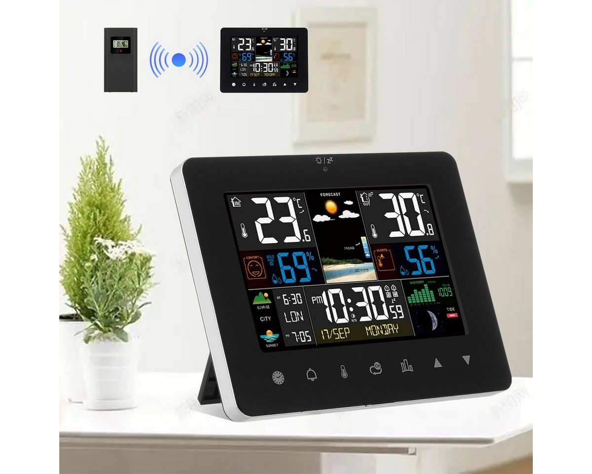 LETGOSPT Touch-Screen Thermometer Wettervorhersage Wetterstation (mit Sensor) von LETGOSPT