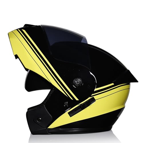 Integralhelm für Motorradfahrer, modularer Klapphelm mit Doppelvisier, ECE-Zulassung für Unisex-Erwachsene, Männer und Frauen, Motorrad-Moped-Rennen A,L=59-60CM Integralhelm für Motorradfahrer, modularer Klapphelm mit Doppelvisier, ECE-Zulassung für Unisex-Erwachsene, Männer und Frauen, Motorrad-Moped-Rennen A,L=59-60CM von LETIANZG
