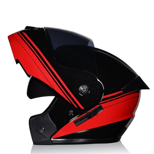Integralhelm für Motorradfahrer, modularer Klapphelm mit Doppelvisier, ECE-Zulassung für Unisex-Erwachsene, Männer und Frauen, Motorrad-Moped-Rennen G,L=59-60CM Integralhelm für Motorradfahrer, modularer Klapphelm mit Doppelvisier, ECE-Zulassung für Unisex-Erwachsene, Männer und Frauen, Motorrad-Moped-Rennen G,L=59-60CM von LETIANZG