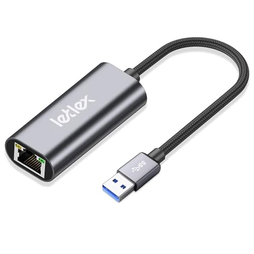 LETLEX USB-auf-Ethernet-Adapter – Gigabit-Ethernet-Adapter mit schneller und stabiler Verbindung (1 Gbit/s) für MacBook, ChromeOS, Windows, USB-Ethernet-Adapter für Gaming von LETLEX