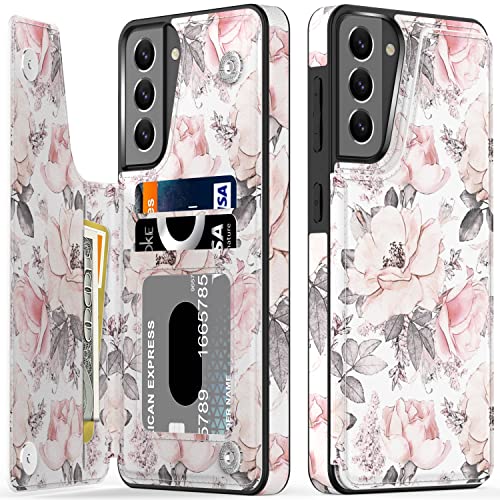 LETO Schutzhülle für Galaxy S21, luxuriöses Klappetui, Leder, Brieftaschenformat, mit modischen Designs für Mädchen und Damen, Schutzhülle für Samsung Galaxy S21 6.2 Zoll, Champagnerblumen LETO Schutzhülle für Galaxy S21, luxuriöses Klappetui, Leder, Brieftaschenformat, mit modischen Designs für Mädchen und Damen, Schutzhülle für Samsung Galaxy S21 6.2 Zoll, Champagnerblumen von LETO