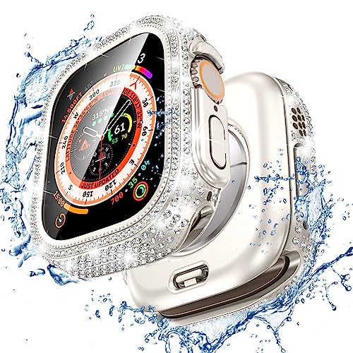 LETOID wasserdichte Schutzhülle für Apple Watch Ultra/Ultra 2, Displayschutzfolie, 49 mm, für Damen, mit Glitzersteinen, Hartglas-Schutzhülle mit Rückseitenschutz, Zubehör für iWatch LETOID wasserdichte Schutzhülle für Apple Watch Ultra/Ultra 2, Displayschutzfolie, 49 mm, für Damen, mit Glitzersteinen, Hartglas-Schutzhülle mit Rückseitenschutz, Zubehör für iWatch von LETOID