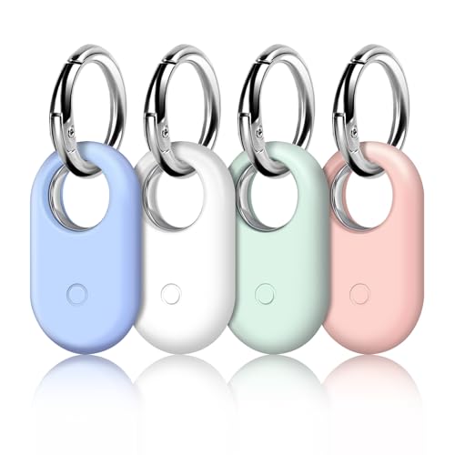 LETREEN Hülle für Samsung Galaxy SmartTag 2 mit Schlüsselanhänger, 4er Pack Silikon Anti-Kratz Tragbar Locator Tracker Hülle mit Keyring Anhänger für Samsung Galaxy Smarttag 2 Case von LETREEN
