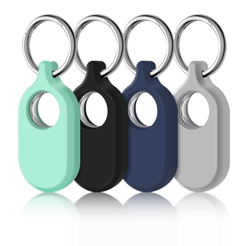 LETREEN Hülle für Samsung Galaxy SmartTag 2 mit Schlüsselanhänger, 4er Pack Silikon Anti-Kratz Tragbar Locator Tracker Hülle mit Keyring Anhänger für Samsung Galaxy Smarttag 2 Case von LETREEN