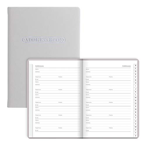 Letts Adressbuch Pastell A6, weißes Papier, 192 Seiten, 14,6 x 10,5 x 1,0 cm, stein (B090035) von LETTS