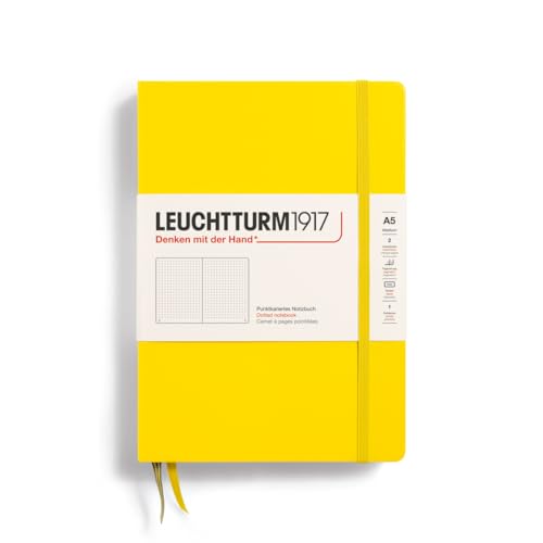 LEUCHTTURM1917 344800 Notizbuch Medium (A5), Hardcover, 251 nummerierte Seiten, Zitrone, dotted von LEUCHTTURM1917