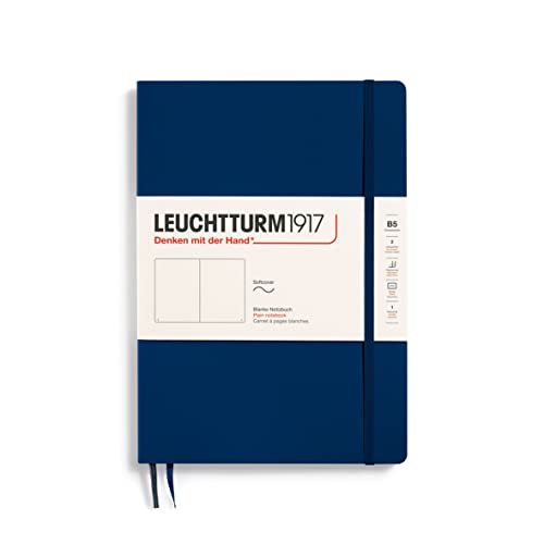 LEUCHTTURM1917 349299 Notizbuch Composition (B5), Softcover, 123 nummerierte Seiten, blanko, Marine von LEUCHTTURM1917
