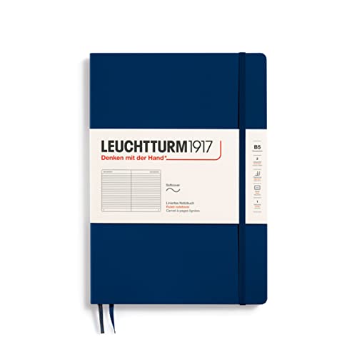 LEUCHTTURM1917 349300 Notizbuch Composition (B5), Softcover, 123 nummerierte Seiten, liniert, Marine von LEUCHTTURM1917