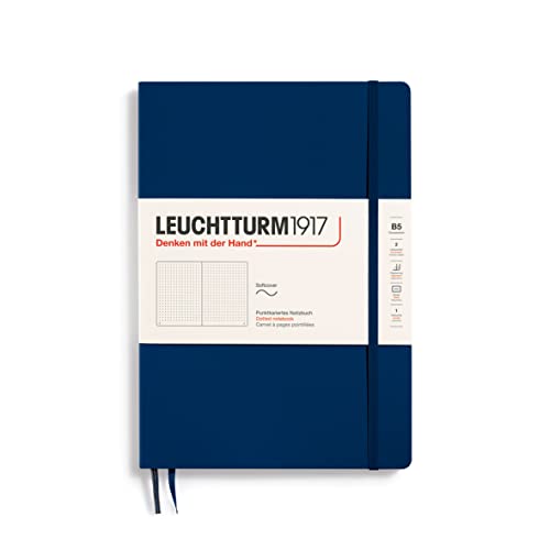 LEUCHTTURM1917 349301 Notizbuch Composition (B5), Softcover, 123 nummerierte Seiten, dotted, Marine von LEUCHTTURM1917