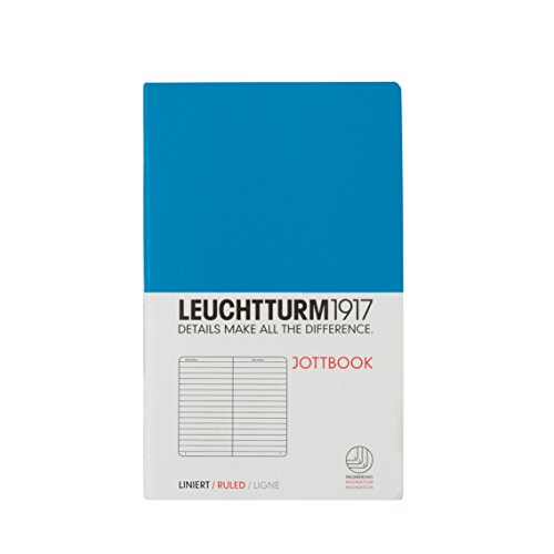 LEUCHTTURM1917 349337 Jottbook, Notizheft, Pocket (A6), Azur, Liniert von LEUCHTTURM1917