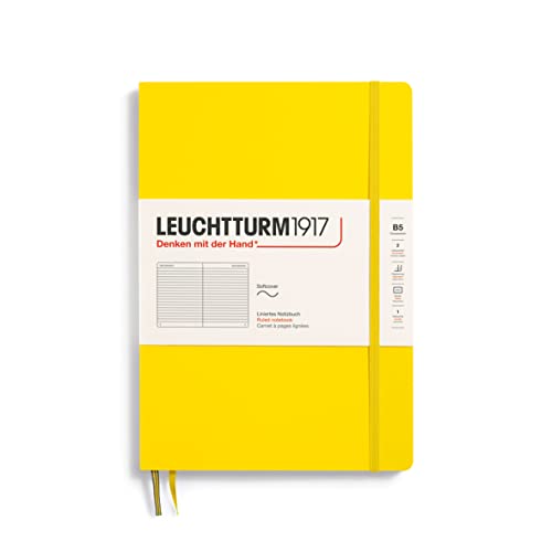 LEUCHTTURM1917 355288 Notizbuch Composition (B5), Softcover, 123 nummerierte Seiten, liniert, Zitrone von LEUCHTTURM1917