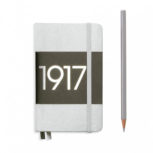LEUCHTTURM1917 355514 Notizbuch Pocket (A6), Hardcover, 187 nummerierte Seiten, Silber, blanko von LEUCHTTURM1917