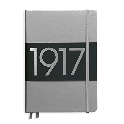 LEUCHTTURM1917 355520 Notizbuch Medium (A5), Hardcover, 251 nummerierte Seiten, Silber, blanko von LEUCHTTURM1917