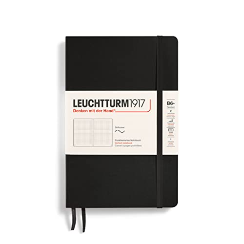 LEUCHTTURM1917 358291 Notizbuch Paperback (B6+), Softcover, 123 nummerierte Seiten, dotted, Schwarz von LEUCHTTURM1917