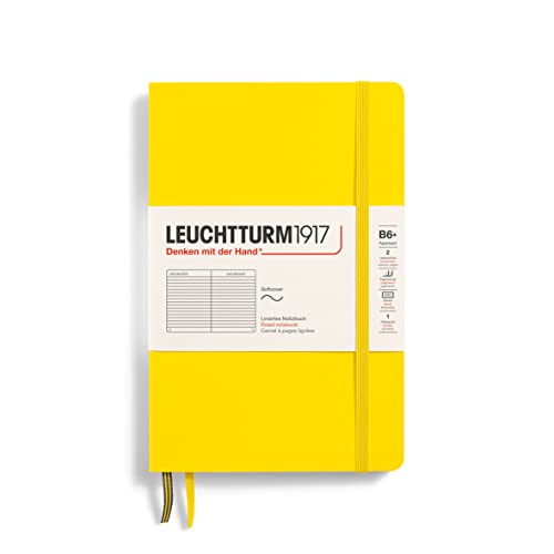 LEUCHTTURM1917 358302 Notizbuch Paperback (B6+), Softcover, 123 nummerierte Seiten, liniert, Zitrone von LEUCHTTURM1917