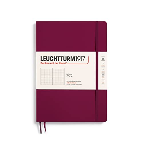 LEUCHTTURM1917 359673 Notizbuch Composition (B5), Softcover, 123 nummeriete Seiten, dotted, Port Red von LEUCHTTURM1917