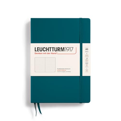 LEUCHTTURM1917 359696 Notizbuch Medium (A5) Hardcover, 251 nummerierte Seiten, dotted, Pacific Green von LEUCHTTURM1917