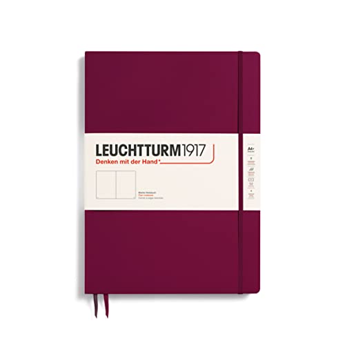 LEUCHTTURM1917 359786 Notizbuch Master Slim (A4+) Hardcover, 123 nummerierte Seiten, Port Red, blanko von LEUCHTTURM1917