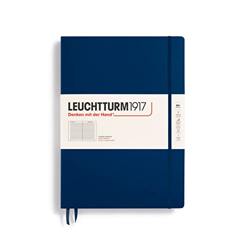 LEUCHTTURM1917 359867 Notizbuch Master Classic (A4+) Hardcover, 235 nummerierte Seiten, Marine, liniert von LEUCHTTURM1917