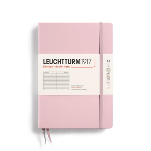 LEUCHTTURM1917 361573 Notizbuch Medium (A5), Hardcover, 251 nummerierte Seiten, Puder, liniert von LEUCHTTURM1917