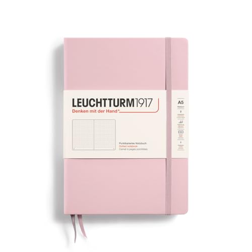 LEUCHTTURM1917 361576 Notizbuch Medium (A5), Hardcover, 251 nummerierte Seiten, Puder, dotted von LEUCHTTURM1917