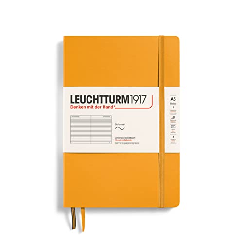 LEUCHTTURM1917 363404 Notizbuch Medium (A5), Softcover, 123 nummerierte Seiten, Rising Sun, liniert von LEUCHTTURM1917