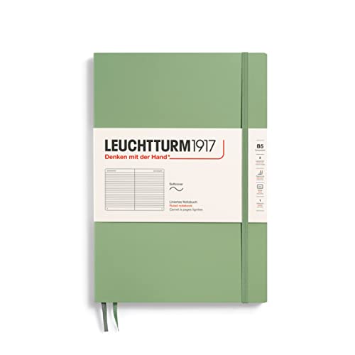 LEUCHTTURM1917 363927 Notizbuch Composition (B5), Softcover, 123 nummerierte Seiten, Salbei, Liniert von LEUCHTTURM1917
