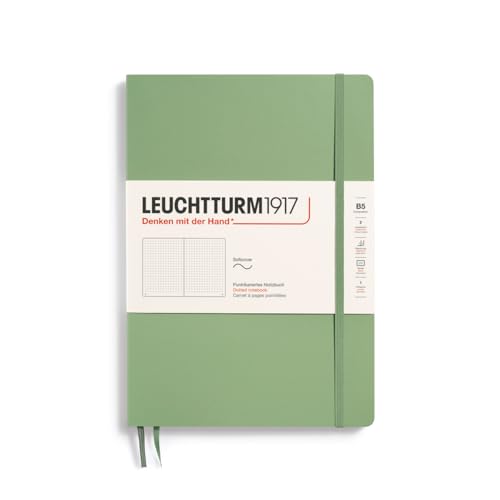 LEUCHTTURM1917 363928 Notizbuch Composition (B5), Softcover, 123 nummerierte Seiten, Salbei, Dotted von LEUCHTTURM1917