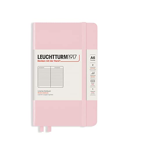 LEUCHTTURM1917 363936 Notizbuch Pocket (A6), Hardcover, 187 nummerierte Seiten, Puder, Liniert von LEUCHTTURM1917