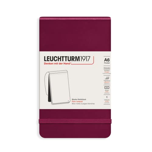 LEUCHTTURM1917 364403 Notizblock Pocket (A6), Hardcover, 94 nummerierte Seiten, blanko, Port Red von LEUCHTTURM1917