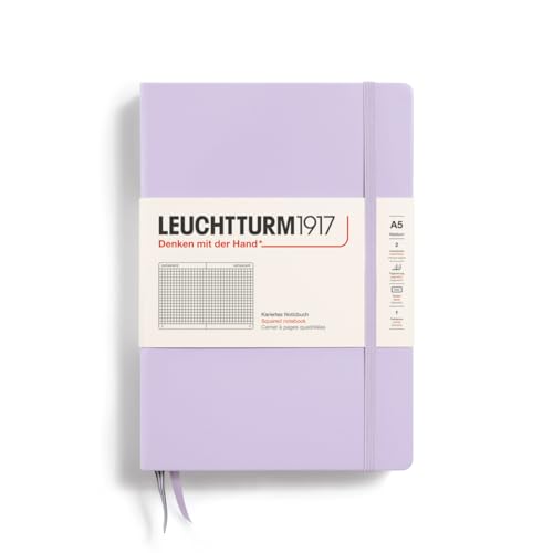 LEUCHTTURM1917 365483 Notizbuch Medium (A5), Hardcover, 251 nummerierte Seiten, Lilac, kariert von LEUCHTTURM1917