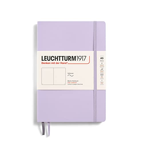LEUCHTTURM1917 365496 Notizbuch Medium (A5), Softcover, 123 nummerierte Seiten, Lilac, blanko von LEUCHTTURM1917