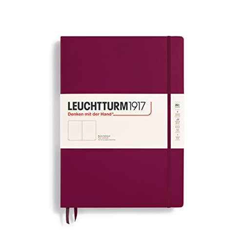 LEUCHTTURM1917 365615 Notizbuch Master Classic (A4+), Hardcover, 235 nummerierte Seiten, Port Red, blanko von LEUCHTTURM1917