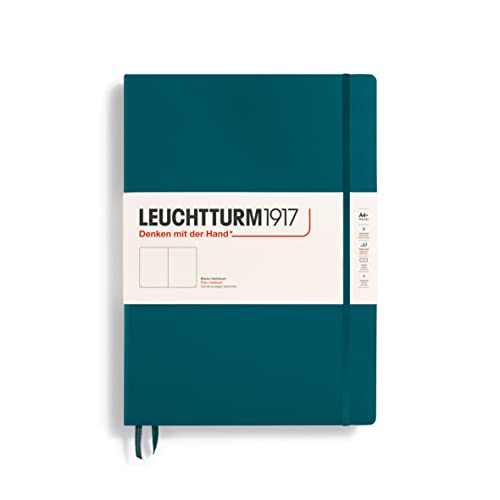 LEUCHTTURM1917 365621 Notizbuch Master Classic (A4+), Hardcover, 235 nummerierte Seiten, Pacific Green, blanko von LEUCHTTURM1917