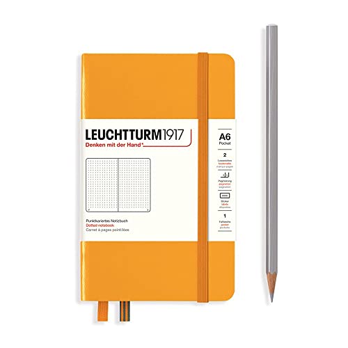 LEUCHTTURM1917 365626 Notizbuch Pocket (A6), Hardcover, 187 nummerierte Seiten, Rising Sun, Dotted von LEUCHTTURM1917