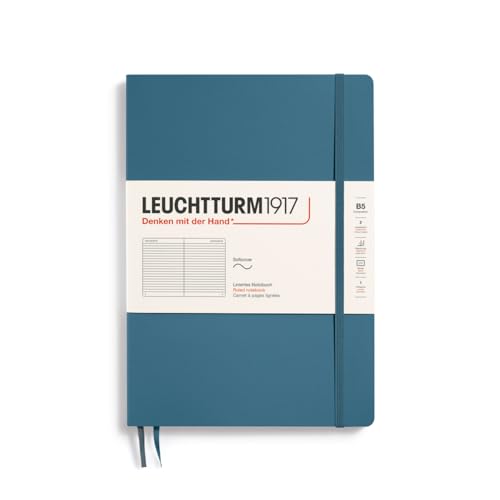 LEUCHTTURM1917 365638 Notizbuch Composition (B5), Softcover, 123 nummerierte Seiten, Stone Blue, Liniert von LEUCHTTURM1917