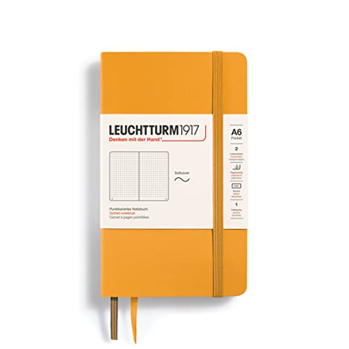 LEUCHTTURM1917 365646 Notizbuch Pocket (A6), Softcover, 123 nummerierte Seiten, Rising Sun, Dotted von LEUCHTTURM1917