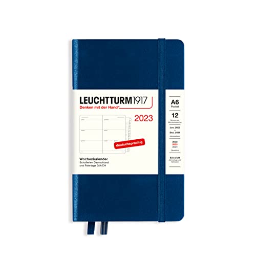 LEUCHTTURM1917 365731 Wochenkalender Pocket (A6) 2023, 12 Monate, Marine, Deutsch von LEUCHTTURM1917