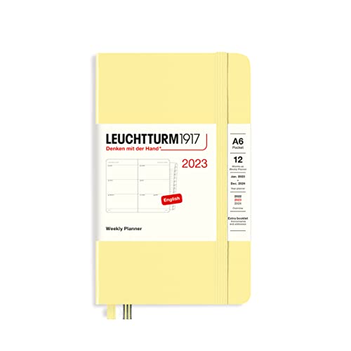 LEUCHTTURM1917 365953 Wochenkalender Pocket (A6) 2023, 12 Monate, Vanilla, Englisch von LEUCHTTURM1917