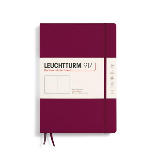 LEUCHTTURM1917 366162 Notizbuch Composition (B5), Hardcover, 219 nummerierte Seiten, Port Red, Blanko von LEUCHTTURM1917