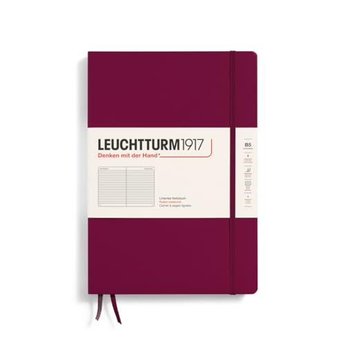 LEUCHTTURM1917 366164 Notizbuch Composition (B5), Hardcover, 219 nummerierte Seiten, Port Red, Liniert von LEUCHTTURM1917