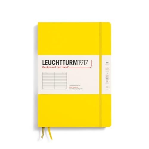 LEUCHTTURM1917 366170 Notizbuch Composition (B5), Hardcover, 219 nummerierte Seiten, Zitrone, Liniert von LEUCHTTURM1917