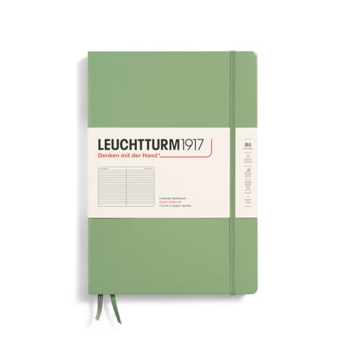 LEUCHTTURM1917 366173 Notizbuch Composition (B5), Hardcover, 219 nummerierte Seiten, Salbei, Liniert von LEUCHTTURM1917