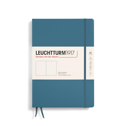 LEUCHTTURM1917 366180 Notizbuch Composition (B5), Hardcover, 219 nummerierte Seiten, Stone Blue, Blanko von LEUCHTTURM1917