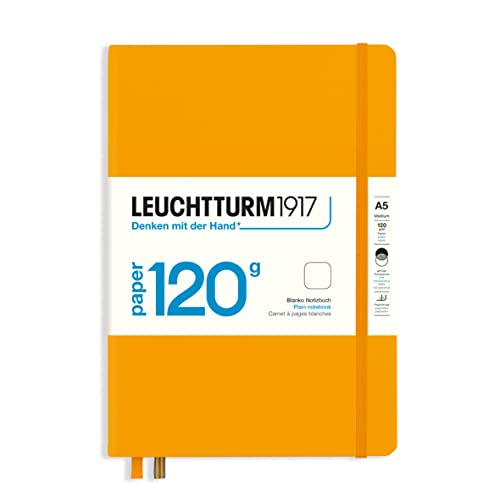 LEUCHTTURM1917 367125 Notizbuch Medium (A5) 120 g/m² Paper Edition, Hardcover, 203 nummerierte Seiten, Rising Sun, blanko von LEUCHTTURM1917